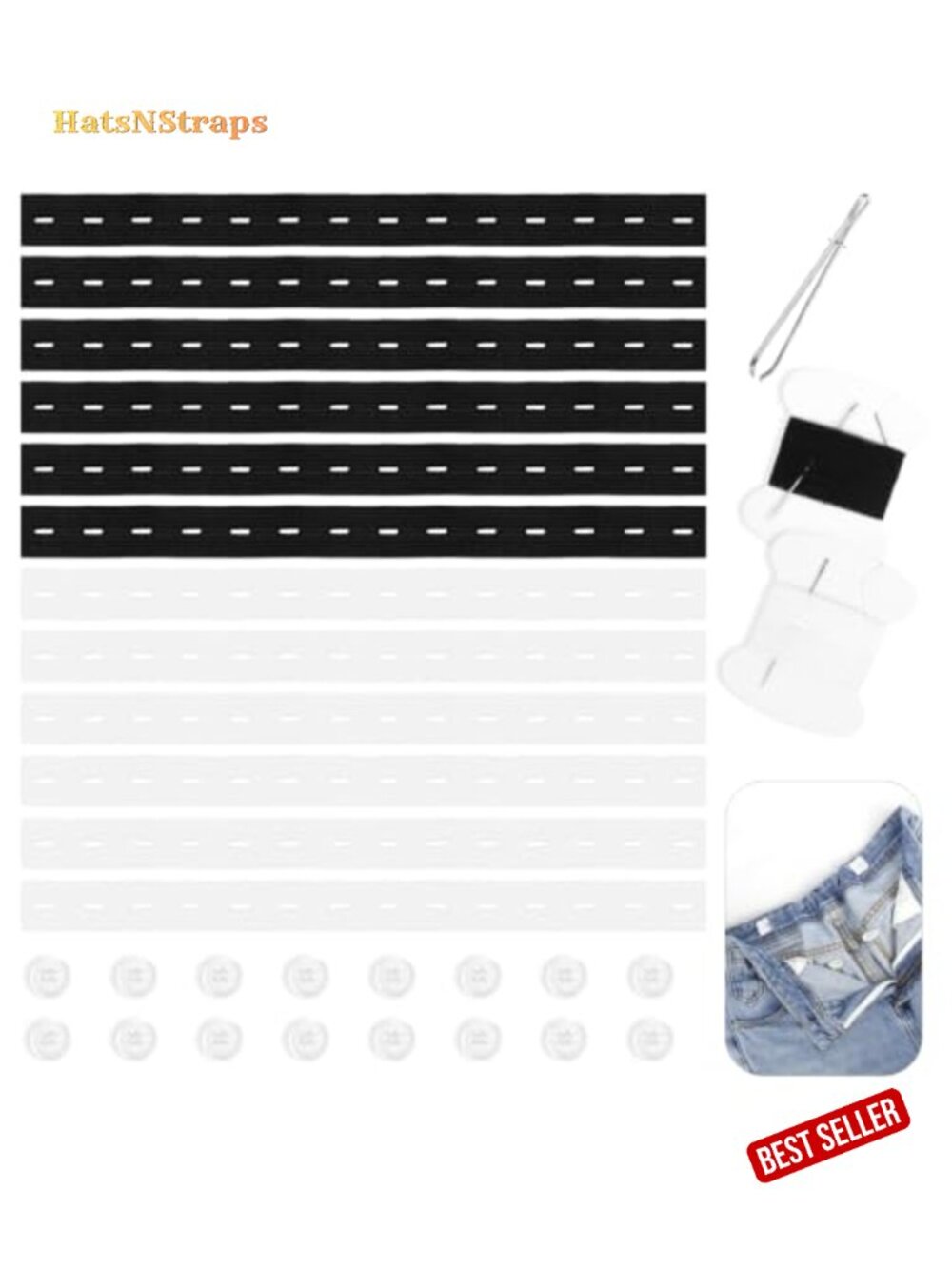 Sewing Button Waist Extender Kit Pants Tightener for Women Men Kids 12 Pcs